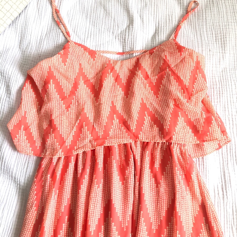 Melon & Chevron Maxi Dress
